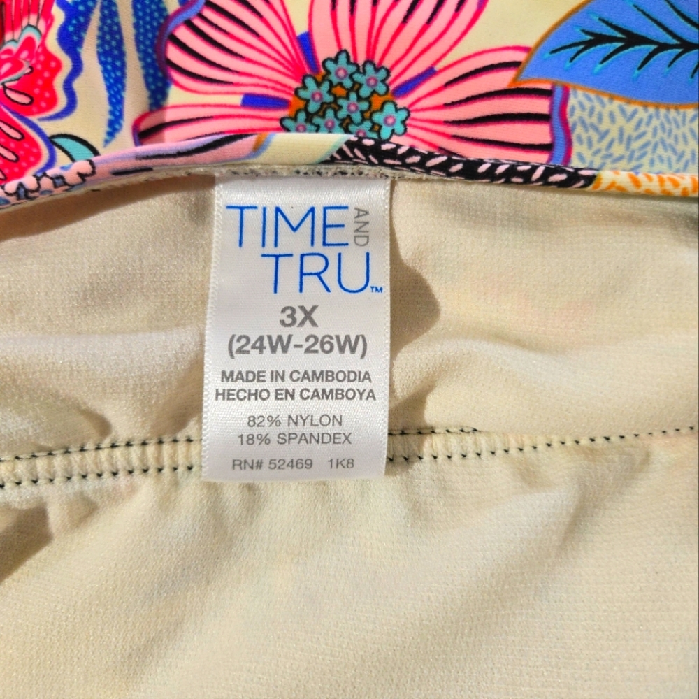 Time & Tru One Piece Bathing Suit Size  3X (24W-26W) Floral Print Sexy Design - Picture 5 of 7